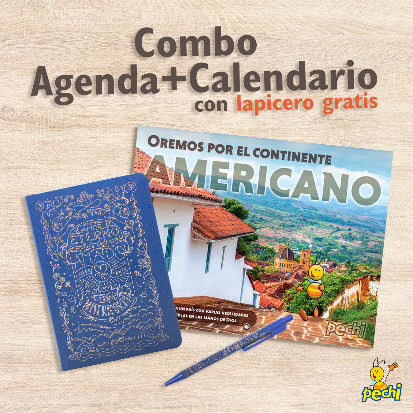 CMB-FXB.62 Combo Agenda flexi Amor Eterno más Calendario con lapicero gratis