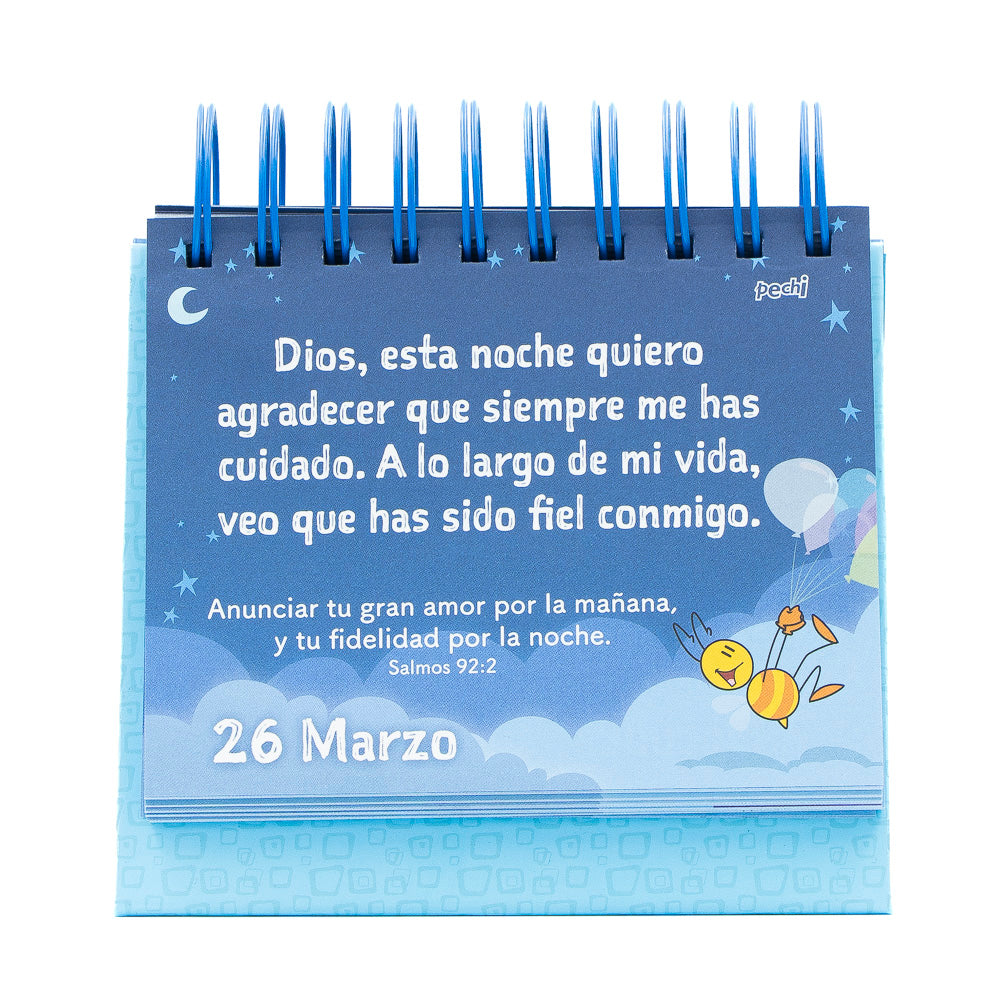 Calendario perpetuo Abracitos de Dios, 365 oraciones para niños.