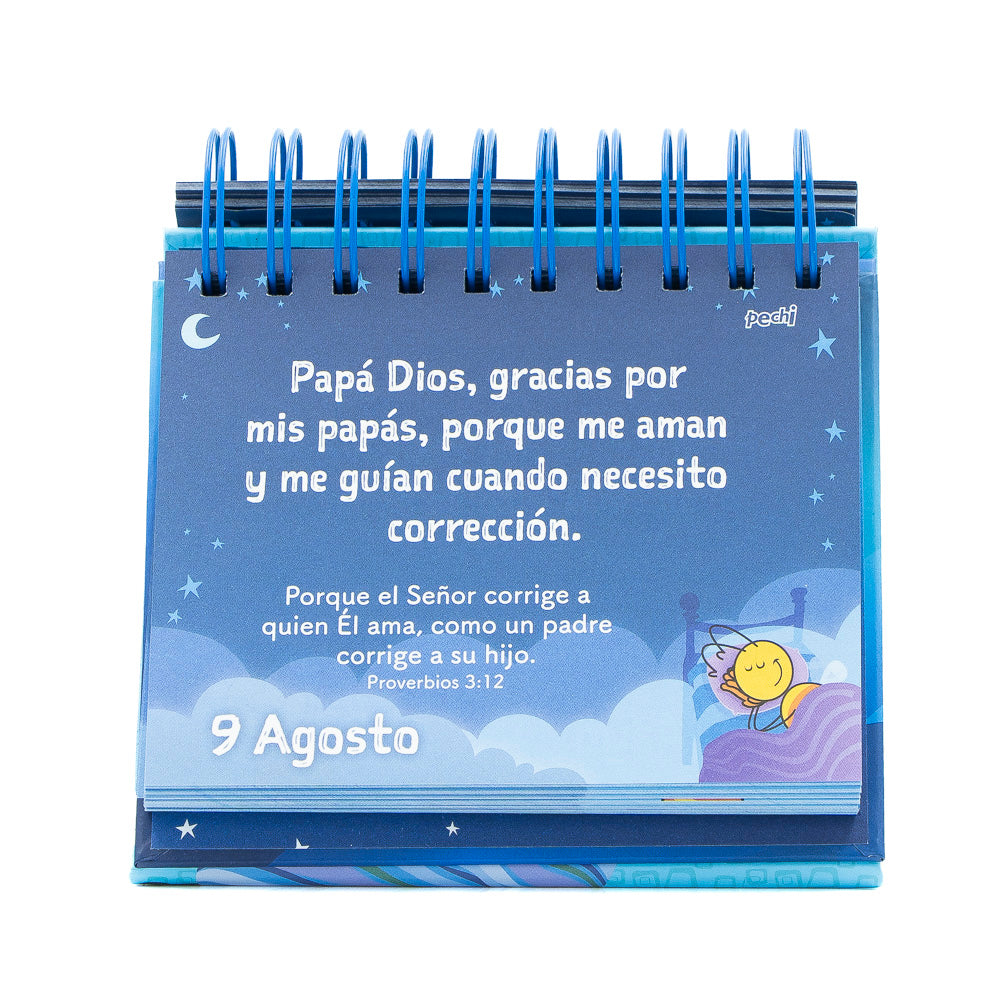 Calendario perpetuo Abracitos de Dios, 365 oraciones para niños.